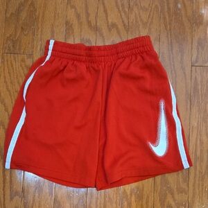 Nike Red Athletic Shorts White Stripes Kids Size Small Like New
